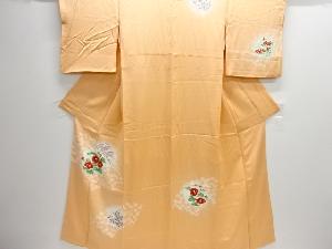 丸に枝花模様刺繍訪問着